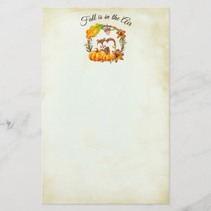 Der Fall liegt in der Lufttypografie mit Eichhörnc Briefpapier