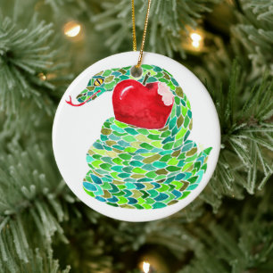 Der Fall und der Schlangenbaum Keramik Ornament