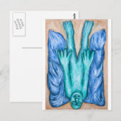 Der Fall von Icarus (naiver Expressionismus) Postkarte (Vorne/Hinten)