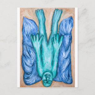 Der Fall von Icarus (naiver Expressionismus) Postkarte