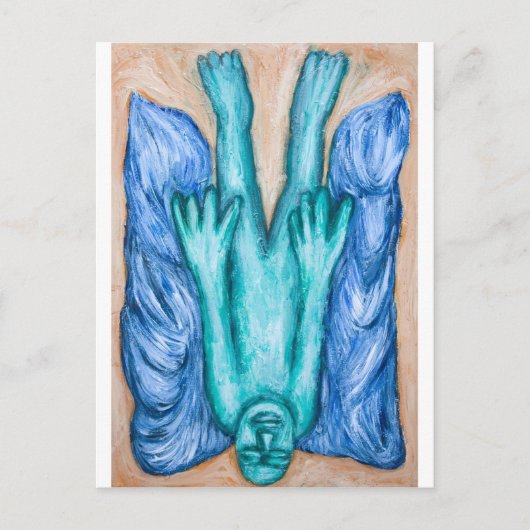 Der Fall von Icarus (naiver Expressionismus) Postkarte (Vorderseite)