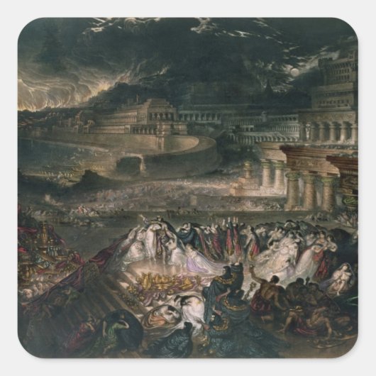 Der Fall von Nineveh Quadratischer Aufkleber (Vorderseite)