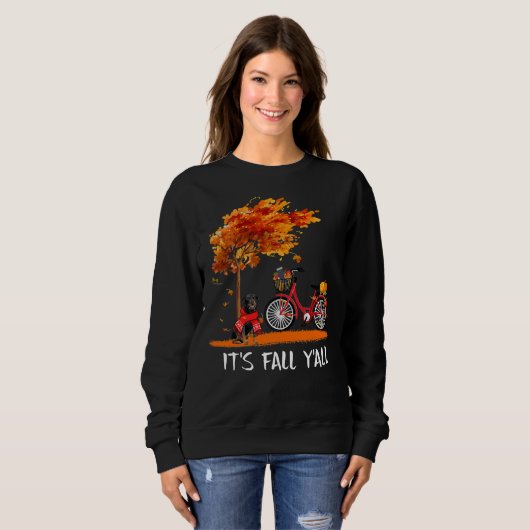 Der Fall Yall Rottweiler Bike Pumpkin Gewürz Fall Sweatshirt (Vorne ganz)