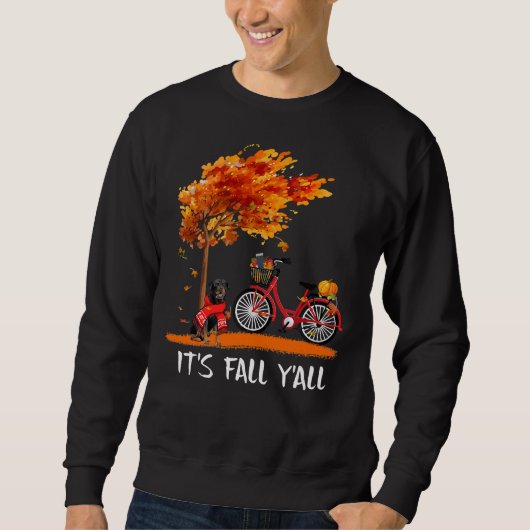 Der Fall Yall Rottweiler Bike Pumpkin Gewürz Fall Sweatshirt (Vorderseite)