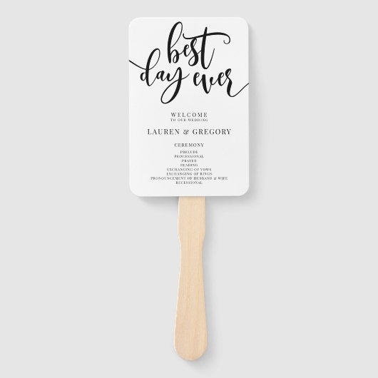 Der Fan des besten Hochzeitsprogramms für jeden Ta Fächer (Vorderseite)