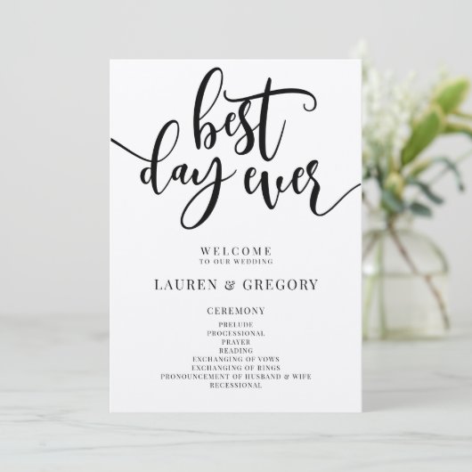 Der Fan des besten Hochzeitsprogramms für jeden Ta Programm (Stehend Vorderseite)