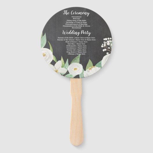 Der Fan des Blumenzettels "White Blume Chalk Flora Fächer (Rückseite)