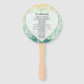 Der Fan des Programms für die Hochzeit des grünen Fächer (Rückseite)