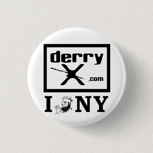 Der fantastische I derryX NY Knopf Button (Vorderseite)