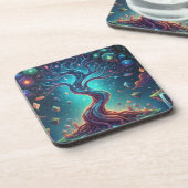 "Der fantastische Wald - Fantasievolle Reisen" Getränkeuntersetzer (Linke Seite)