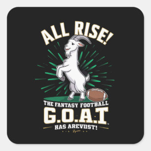 DER FANTASY FOOTBALL G.O.A.T. IST ANGEKOMMEN QUADRATISCHER AUFKLEBER