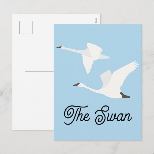 Der Farbblock Schwan Feiertagspostkarte (Vorne/Hinten)