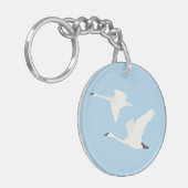 Der Farbblock Schwan Schlüsselanhänger (Vorderseite links)