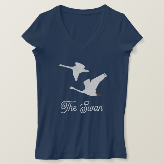 Der Farbblock Schwan T-Shirt (Design vorne)