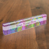 Der farbenfrohe Abstrakte, trippige Fraktal Namensplakette (Seite)