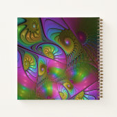 Der farbenfrohe Abstrakte Trippy-Fraktal Notizblock (Rückseite)