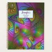 Der farbenfrohe Abstrakte Trippy-Fraktal Planer (Vorderseite)