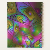 Der farbenfrohe Abstrakte Trippy-Fraktal Planer (Rückseite)