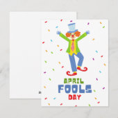Der farbenfrohe Aprilscherz Feiertagskarte (Vorne/Hinten)