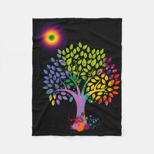 Der farbenfrohe Baum, der der Erde Leben gibt, sto Fleecedecke (Vorderseite)