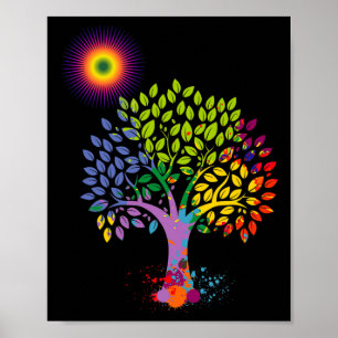 Der farbenfrohe Baum, der der Erde Leben gibt, sto Poster