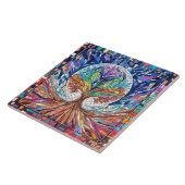 Der farbenfrohe Baum Mosaik Kunst Fliese (Seite)