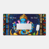 Der farbenfrohe blaue Elefant Ganesh Schreibtischunterlage (Tastatur & Maus)