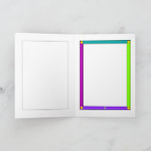 Der farbenfrohe David-Stern auf der aquamarinen Gr Karte (Innenseite)