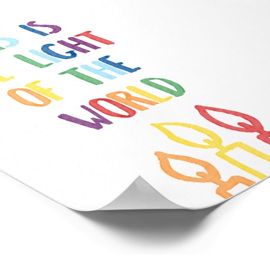 Der farbenfrohe Jesus ist das Licht des Weltplakat Poster (Ecke)