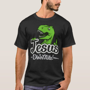 Der farbenfrohe Jesus ist Dino Mite Kids Christlic T-Shirt