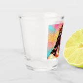 Der farbenfrohe Jesus schoss eine Brille! Schnapsglas (Links)