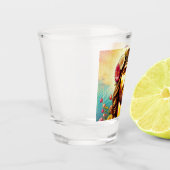 Der farbenfrohe Jesus schoss eine Brille! Schnapsglas (Links)