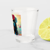 Der farbenfrohe Jesus schoss eine Brille! Schnapsglas (Rechts)