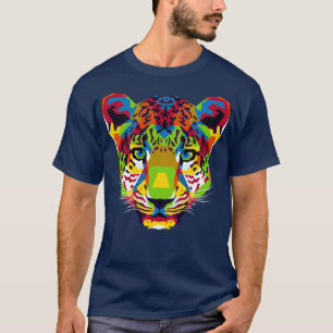 Der farbenfrohe Leopardenkopf T-Shirt