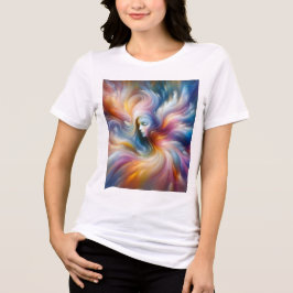 Der farbenfrohe luftige Engel auf der Vorderseite  Tri-Blend Shirt