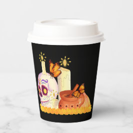 Der farbenfrohe mexikanische Tag des Toten Zuckers Pappbecher