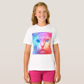 Der farbenfrohe Rainbow Kitty-T - Shirt (Vorne ganz)