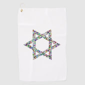 Der farbenfrohe Star von David Golfhandtuch (Vorderseite)