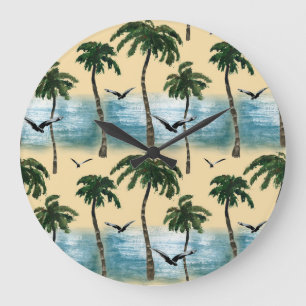 Der farbenfrohe Strand, die ruhige Umgebung Große Wanduhr