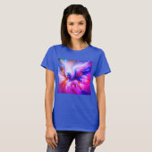 Der farbenfrohe stürmische Engel auf der Vordersei T-Shirt (Vorne ganz)