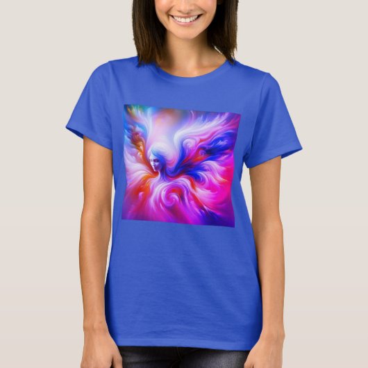 Der farbenfrohe stürmische Engel auf der Vordersei T-Shirt (Vorderseite)