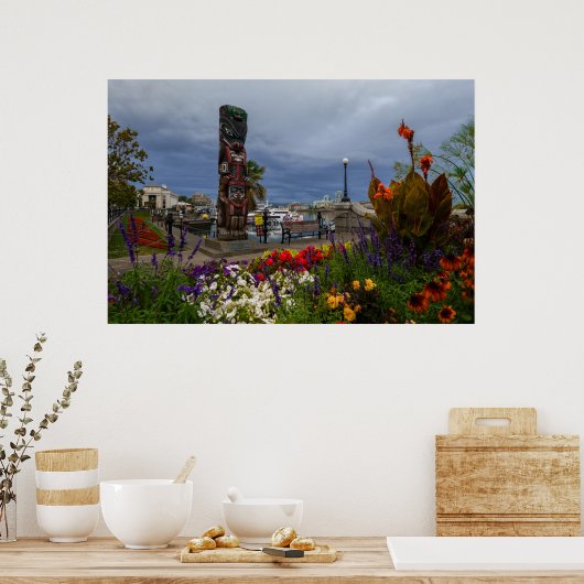Der farbenfrohe Victoria Harbour Poster (Küche)