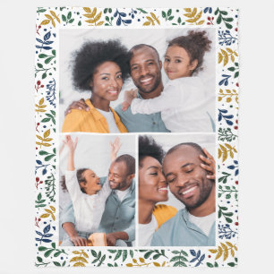 Der farbenfrohe Winter Botanische Drei-Jahres-Foto Fleecedecke