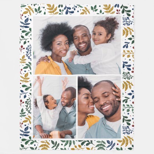 Der farbenfrohe Winter Botanische Drei-Jahres-Foto Fleecedecke (Vorderseite)