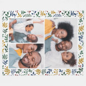 Der farbenfrohe Winter Botanische Drei-Jahres-Foto Fleecedecke (Vorderseite (Horizontal))