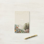 Der farbige Stift Lasse das Abenteuer an Post-it Klebezettel (Auf Schreibtisch)