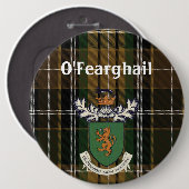 Der Farrell Clan von Irland-Wappen u. Tartan Button (Vorne & Hinten)