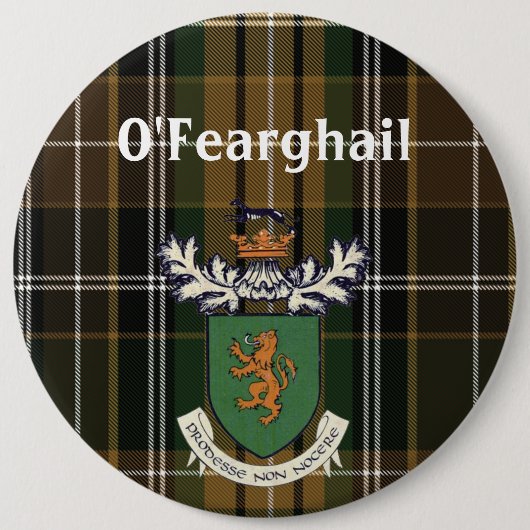 Der Farrell Clan von Irland-Wappen u. Tartan Button (Vorderseite)