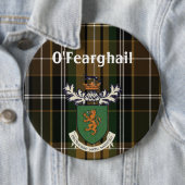 Der Farrell Clan von Irland-Wappen u. Tartan Button (Beispiel)
