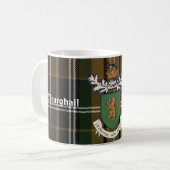 Der Farrell Clan von Irland-Wappen u. Tartan Kaffeetasse (Vorderseite Links)